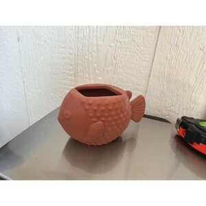 Bath & Body Works Puffer Fish Planter Terracotta Ceramic Cute Animal Home Decor